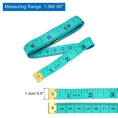uxcell Measuring Tape, Tailor/Sewist, Soft Plastic Flexible Ruler Tape Measure, Green, 1.5m, 2 Pieces