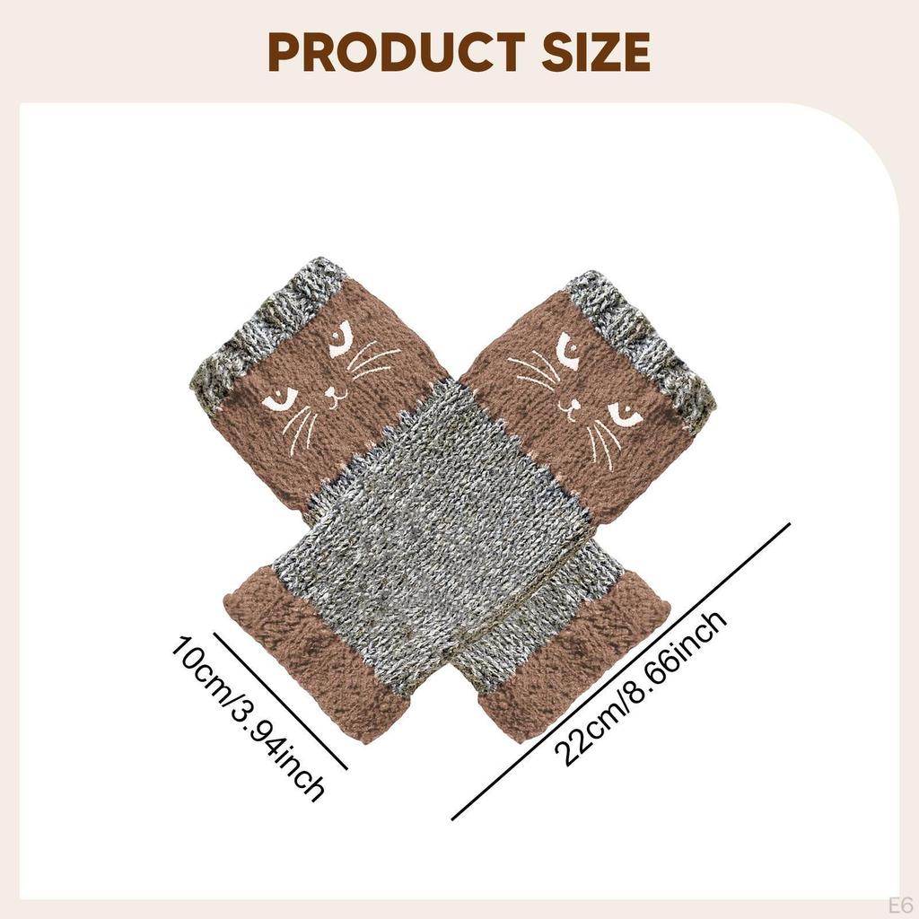 Fingerless Gloves Cold Weather Fashion Wrist Warmer Knit Sleeves for Women