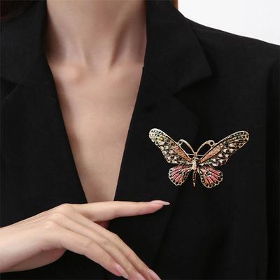 Rhinestone Butterfly Brooch Women's Enamel Diamond Big Butterfly Brooches Fashion Fashion Clothes Bag Accessories Brooch
