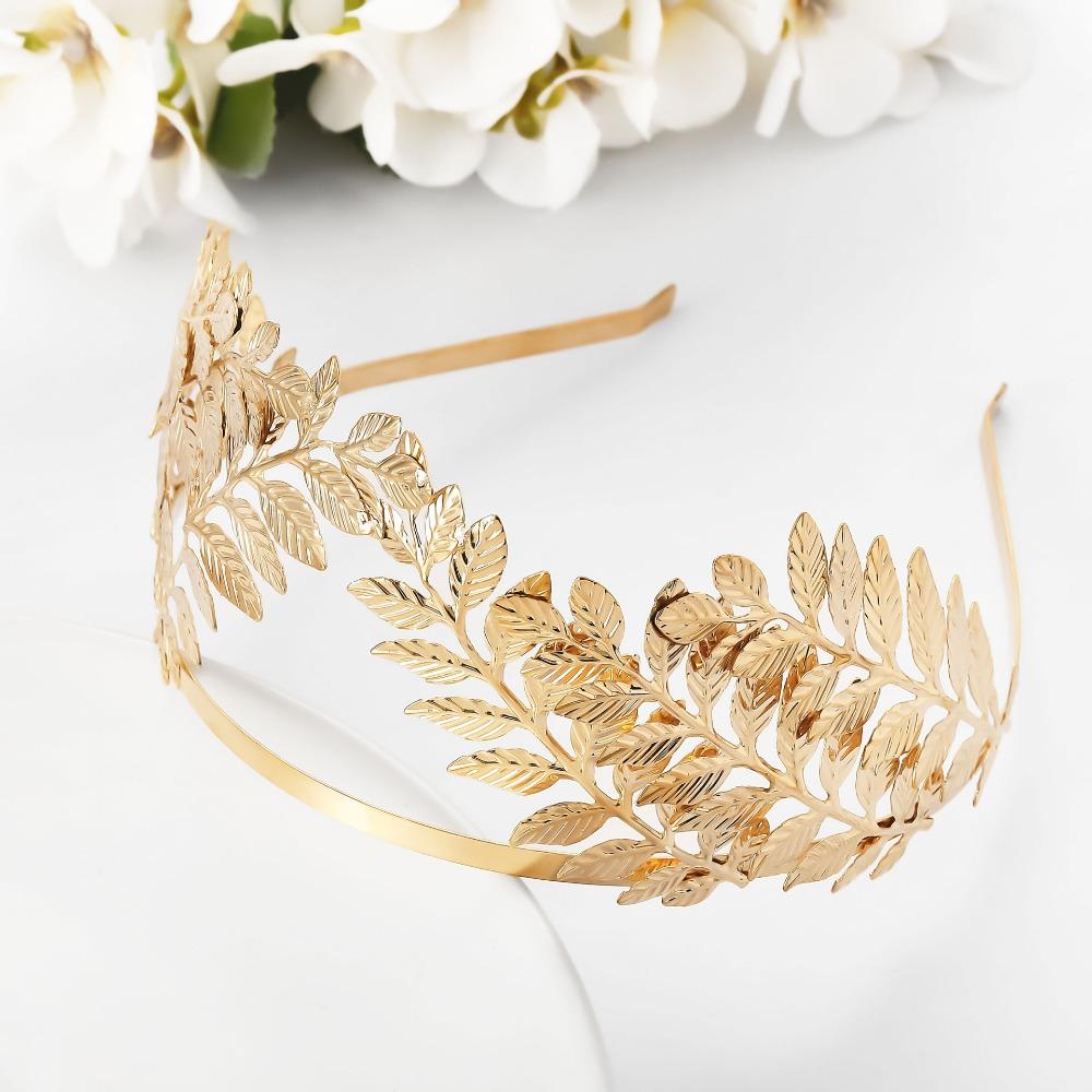Hair Accessories Fashion Personality Gold Leaf Pearl Headband