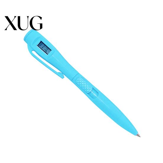 Roller Ball Pen Digital Watch Lightweight Clip Design Plastic Electronic Clock for Writing Color Ballpoint