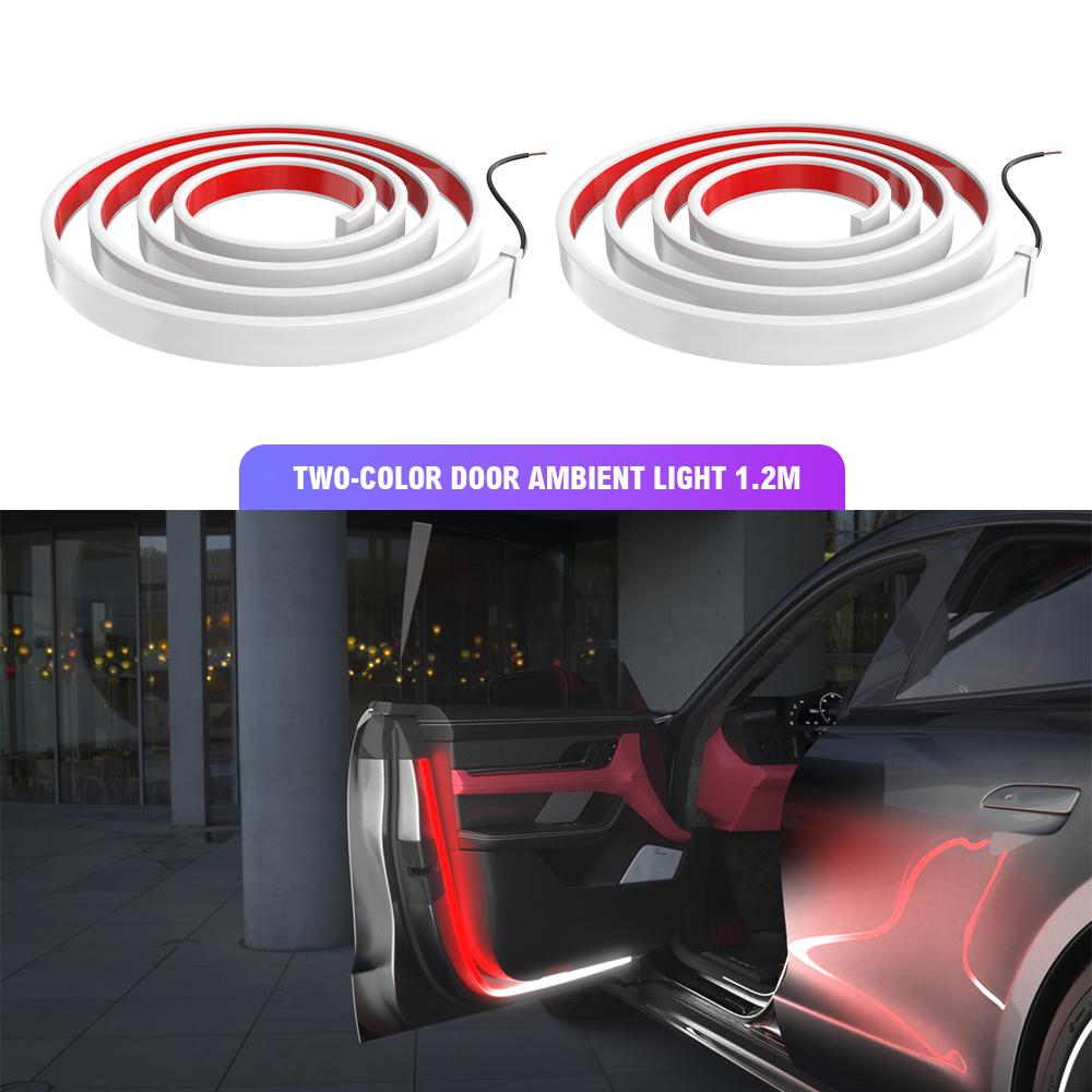 2 шт. Светодиодные предупреждающие огни для дверей автомобиля, декоративные, приветственные огни 120 см, водонепроницаемые, стробоскопы, противоударные огни, атмосферные лампы 12 В