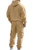 Set Felpa con Mezza Zip Casual da Uomo e Pantaloni della Tuta Multitasche 2025