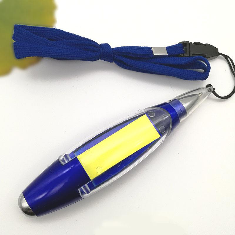 

1Pcs Portable Smooth Writing Ballpoint Pencil With Keychain Hook Multi-Functional Lanyard Sticky Note Pen For Office Gift синій