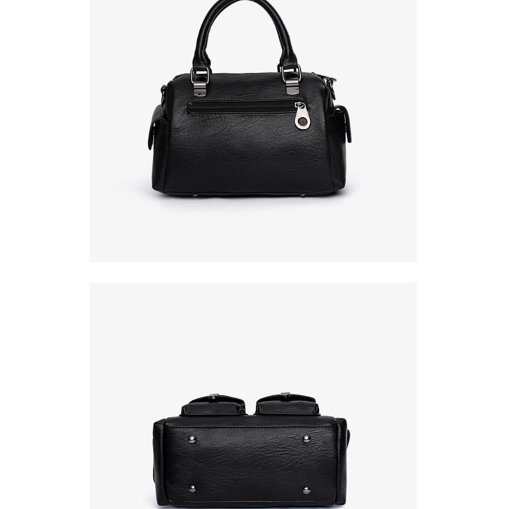 New Solid Color Tassel Women Bag,Large Capacity Soft Leather Shoulder Crossbody Bag