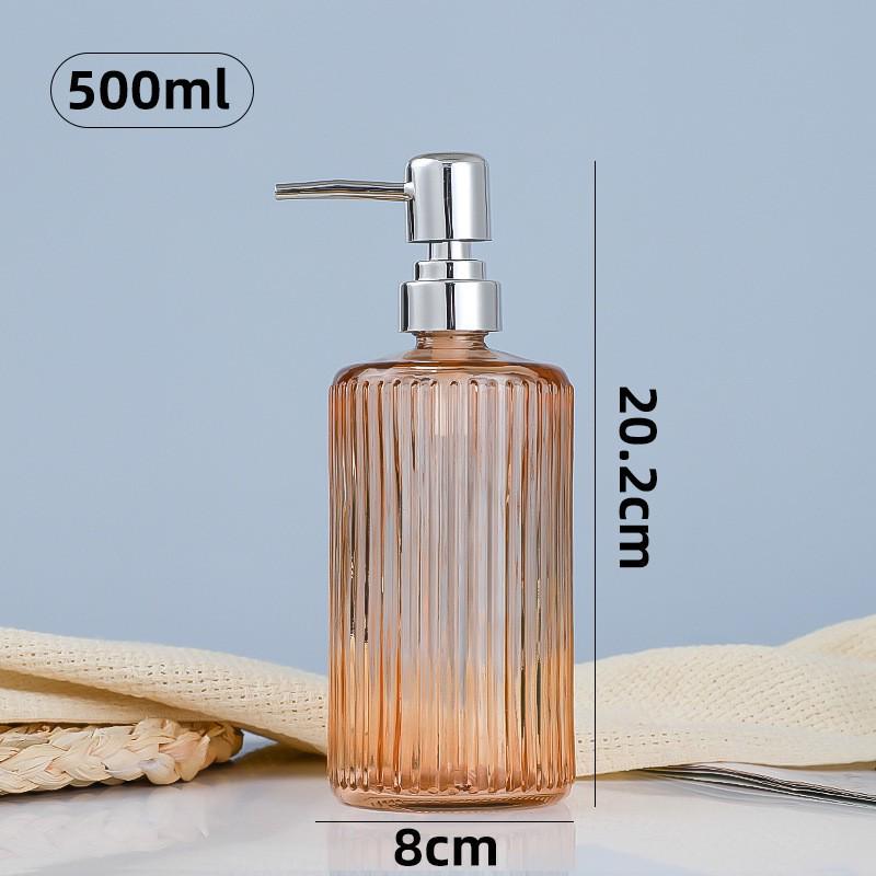 500ml European Style Refillable Glass Pump Bottle for Soap, Shampoo, Conditioner, or Shower Gel