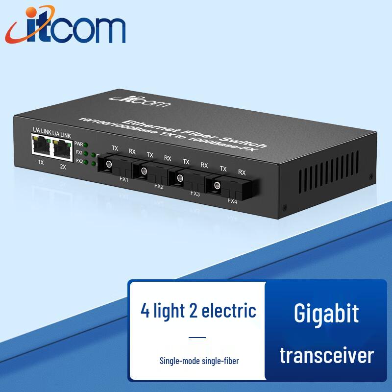 Adikon IT168 Gigabit Fiber Optic Media Converter (4F2E)