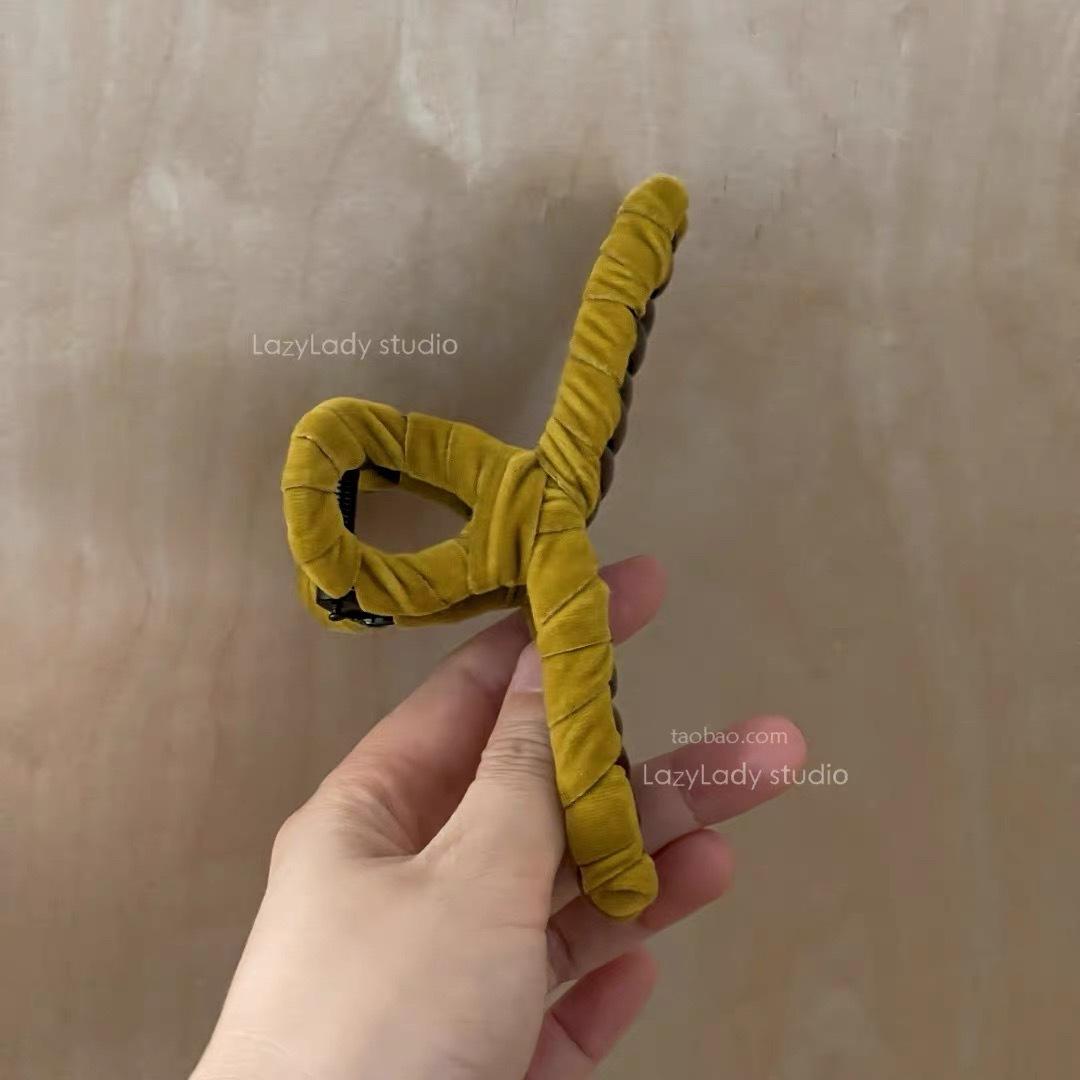 Французская металлическая бархатная заколка для волос для женщин, высококлассная заколка-акула для хвостика, на затылок, заколка