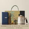 New Chinese Ru Kiln Personal Special Tea Cup Explosive Tea Separation Office Cup with Lid Retro Wooden Handle Tea Cup