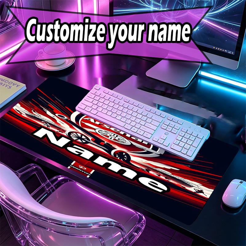 Custom Name Personalized Arsenal F.C Pattern Mousepad, Laptop PC Desk Mat, Decorative Desk Mat for Home Keyboard Pad Gift