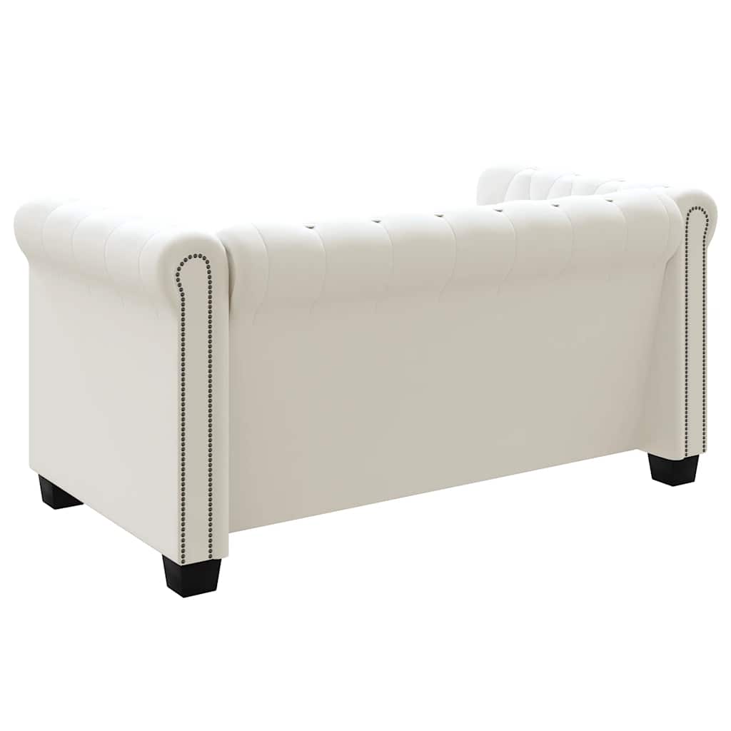 Chesterfield 2 Seater Sofa Faux Leather White