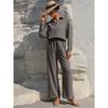 Beach Vacation Solid Color Loose Casual Shirt Skirt Two-piece Suit Women Spring and Summer