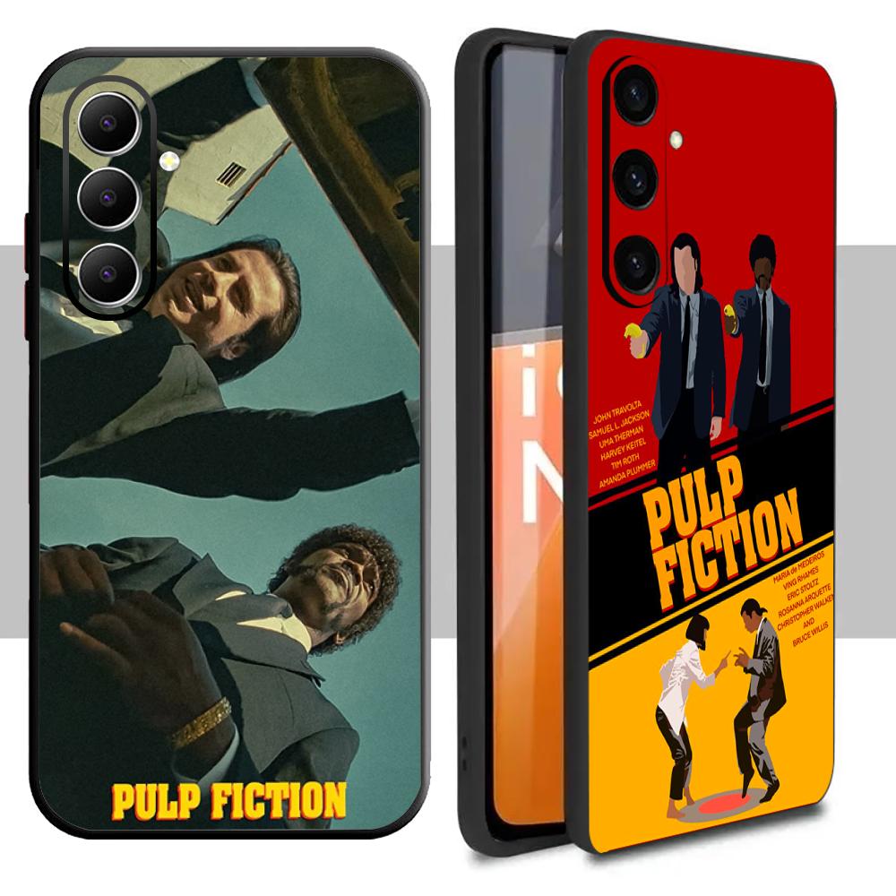 Classic Movies Pulp Fictions Poster Phone Case For Samsung Galaxy S26 S25 S24 S23 S22 S21 Plus Ultra Note20 Soft Black