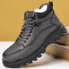 Cotton Shoes Men's 2025 Winter Warm Velvet High-top Men's Shoes Lace-up Men's Casual Dad Snow Boots
