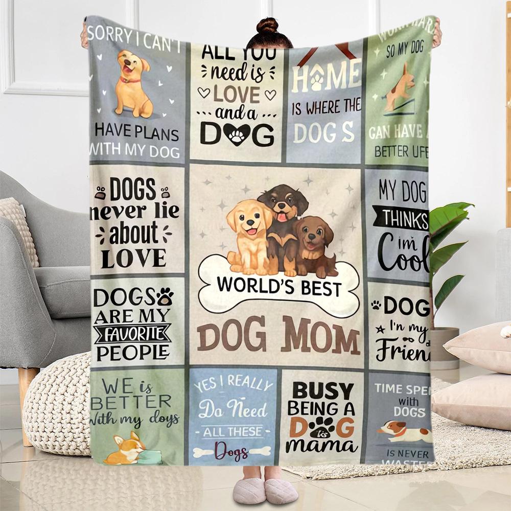 1pc Mom Quotes Blanket Comfortable Soft Lightweight Multi Purpose Blanket for Travel Camping Picnics Sofa Office Bed Living Room Gift for Friends