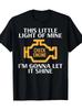 Check Engine Light Shine Grappige Auto Automechanic Garage Mannen T-shirt - 220g