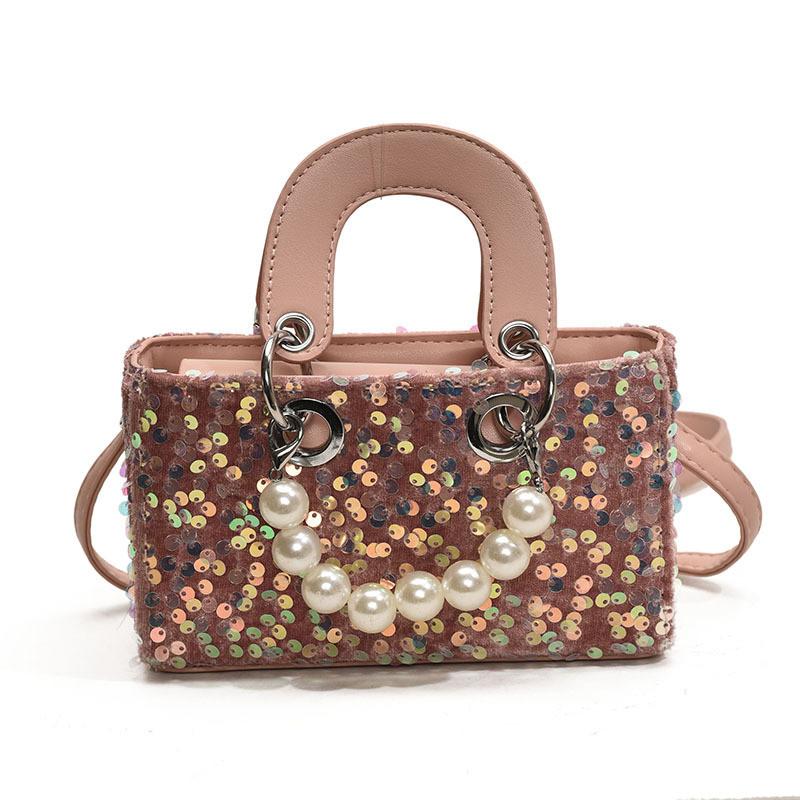 Korean Style Fashion Glitter Girls Shoulder  Sweet Pearl Crossbody  Mini