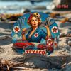 Vintage Texaco Pin Up Girl Metal Tin Sign Retro Garage Americana Wall Art