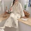 Autumn & Winter Air Cotton Maternity Nursing Pajamas: Long, Thickened Labor Dress for Postpartum and Pregnant Women