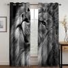 3D Digital Print Cheap Custom Animal Lion Tiger Two Thin Window Curtains for Living Room Bedroom Decor 2 Pieces