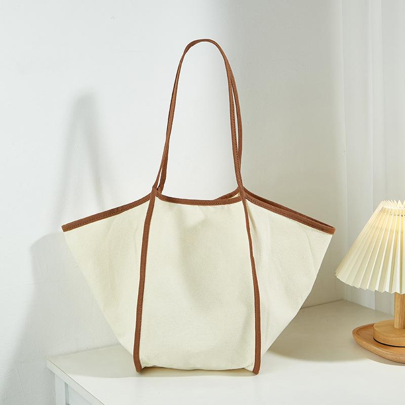 

Новая женская сумка простая холщовая сумка контрастного цвета повседневная модная сумочка трендовая универсальная на плечо женская сумка сумка Small белый