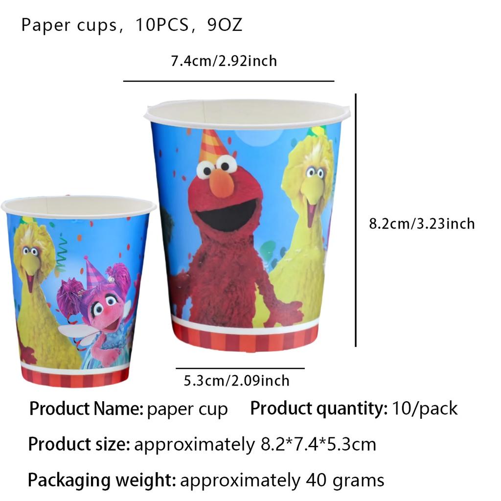 Sesame Cartoon Street Birthday Party Decoration Elmo Birthday Balloon Tablecloth Cup Plate Gift Bag Baby Shower Kid Party Favors