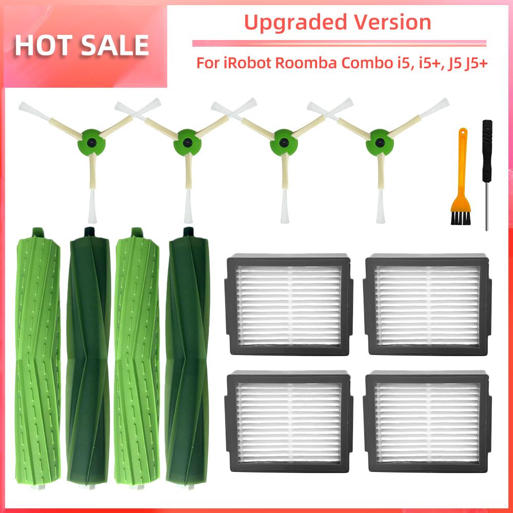 Compatible for iRobot Roomba Combo I5, I5+, J5, J5+ Main Side Brush HEPA Filter Dust Bags Replacement Spare Parts Accessories