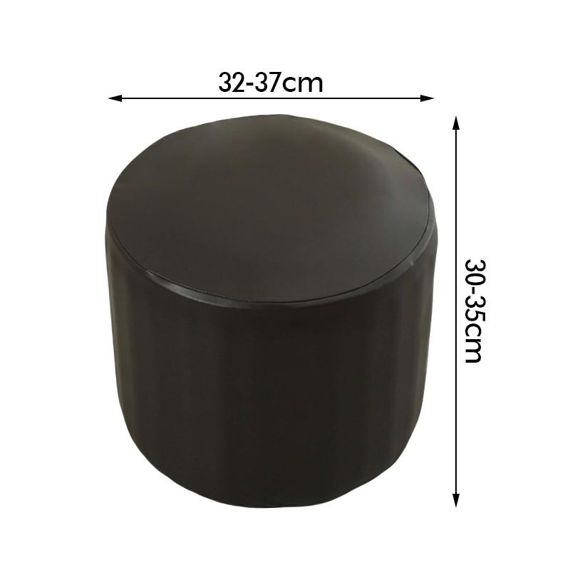 PU Leather Slipcover Waterproof Dustproof Seat Cover Round Footstool Cover Chair Protector For Home Hotel Banquet