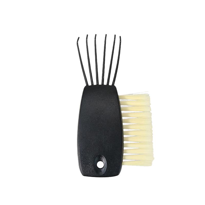 

Пластикові 2 в 1 гребінець для чищення щітки для волосся, граблі для чищення гребінця, вбудований інструмент, міні-гребінець для видалення бруду з волосся, домашній та салонний використання чорний