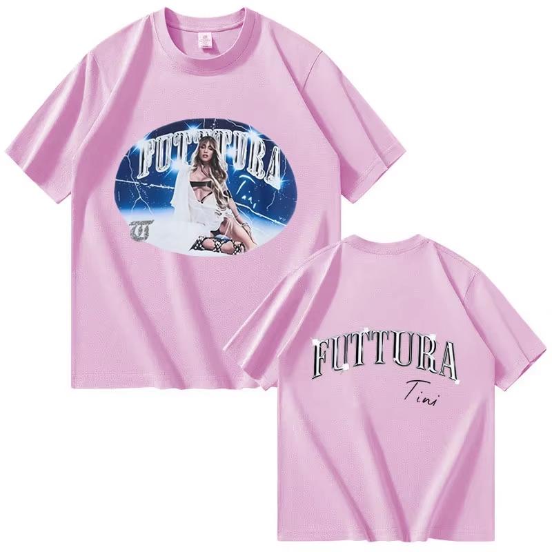 Rapper Tini Stoessel Futtura Album Tour 2026 Hip Hop Crewneck T Shirts Mens Women Fashion Tshirts Short Sleeve Punk Tops Unisex