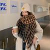 Houndstooth Plaid Ins Scarf Women's Autumn and Winter New Korean Version Versatile Student Shawl Warm Scarf Men's Trend