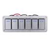 Rocker Switch Panel 6 Gang Waterproof 5 Pin On Off Car Switches 12V‑24V Blue LED