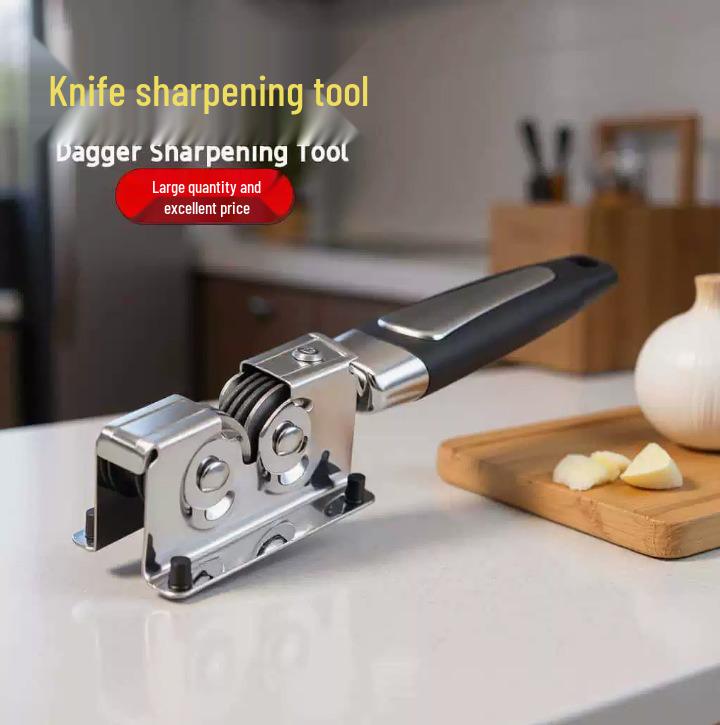 Stainless Steel Knife Sharpener Manual Fast Sharpening Stick for Fruit and Vegetable Knives - Kitchen Tool