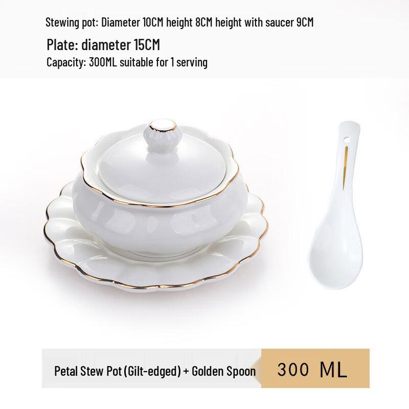 Ceramic Stew Bowl with Lid and Spoon