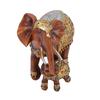 Mom and Baby Elephant Statue Exquisite Lifelike Imitation Wood Grain Resin Elephant Figurine Collectible Decor for Home