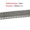 1.5 2.4 3.2 mm Stainless Steel Metal Ball Bead Chains Connector Accessories Chains Bulk For Necklace Keychain DIY Jewelry Making