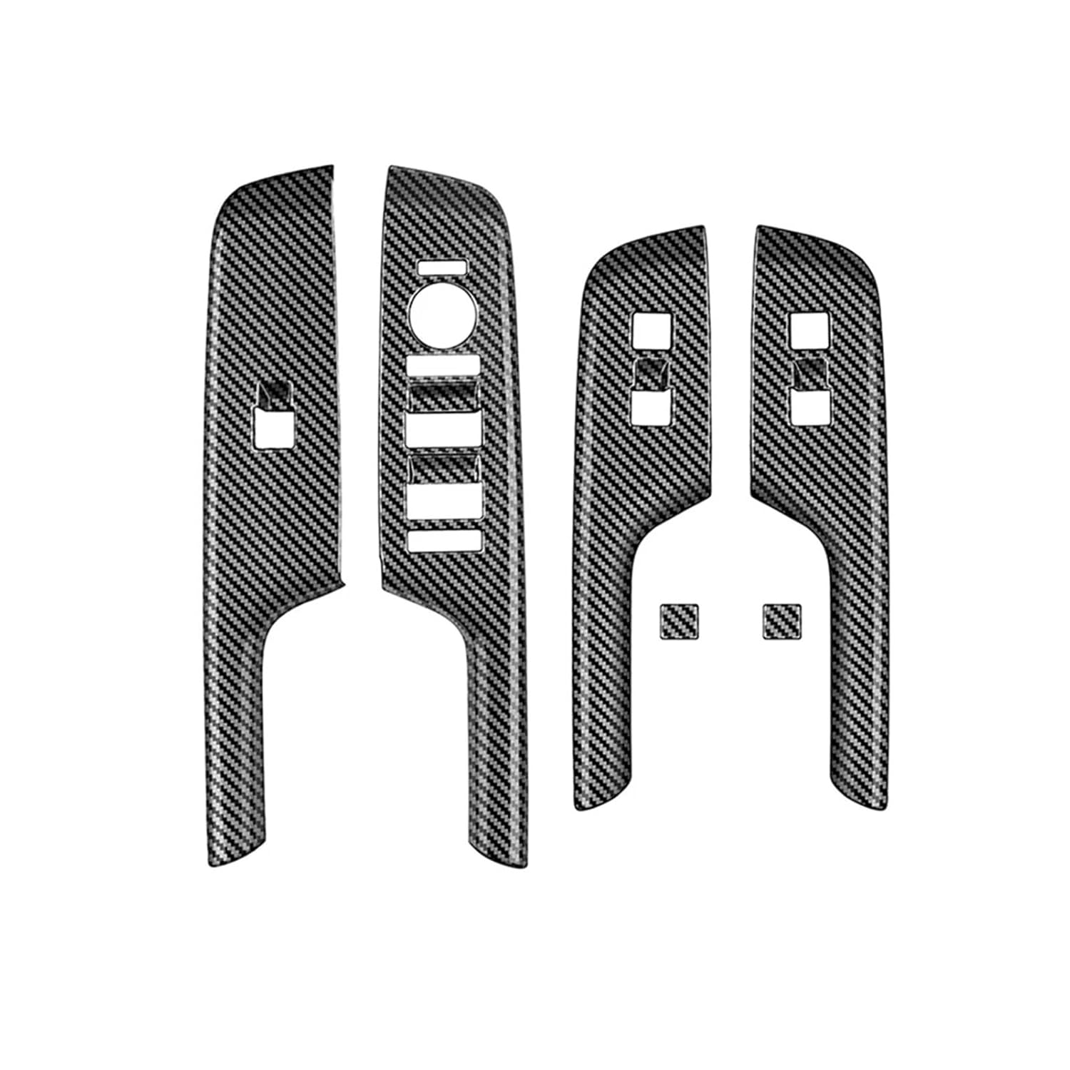 Car Door Armrest Cover Panel Compatible with Hyundai KONA 2024+ Window Glass Lift Switch Button Trim Frame Carbon Fiber Pattern