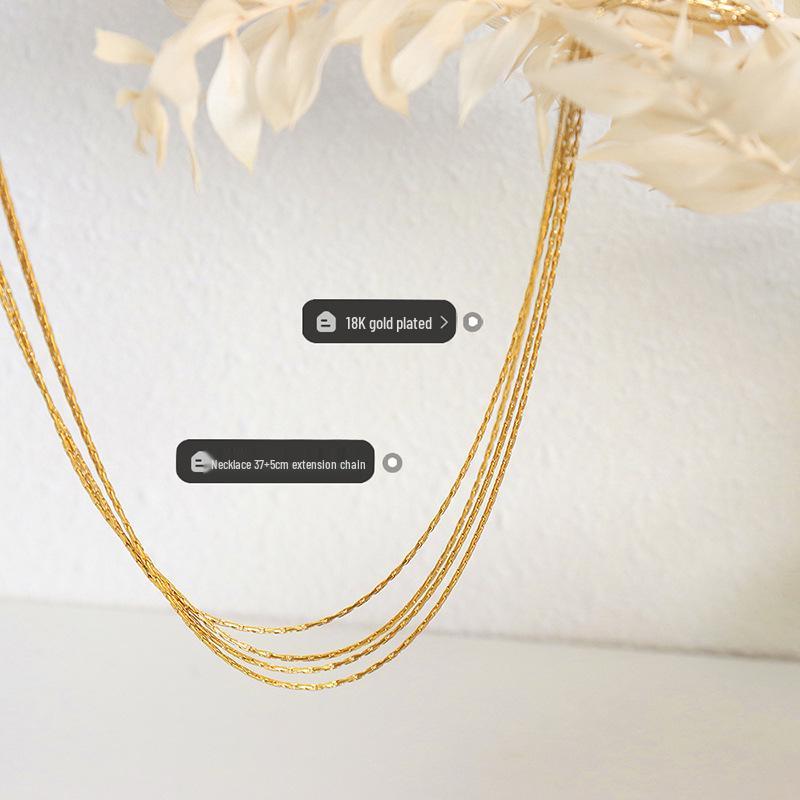 Gold-Plated Double Layer Clavicle Necklace - Fade-Resistant, Personalized Design