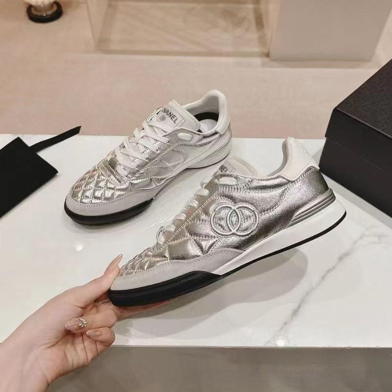 High Quality Cowhide Sneakers Diamond Leather Casual Lace-up Versatile Comfortable Casual Shoes Women