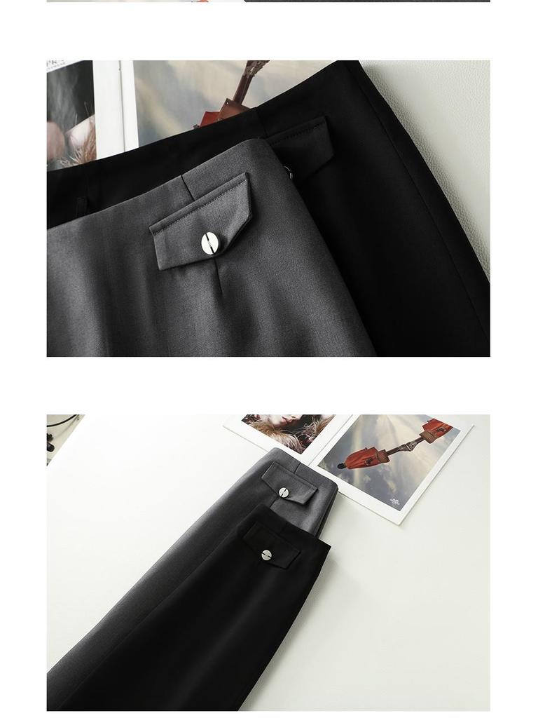 Jupe Midi A-line Taille Haute Gris Printemps 2026: Amincissant, Confortable, Magnifique, Long, et Moulant les hanches.