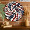 2D Flat 1pc Aluminum Independence Day-Themed Rotating Flower Wall Decor 7.87 inches x 7.87 inches Patriotic Decor Suitable for hanging on front