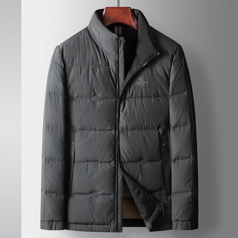 

Осенне-зимняя легкая куртка-пуховик с воротником-стойкой из белого утиного пуха для молодежи, повседневная теплая куртка 180 зелёный