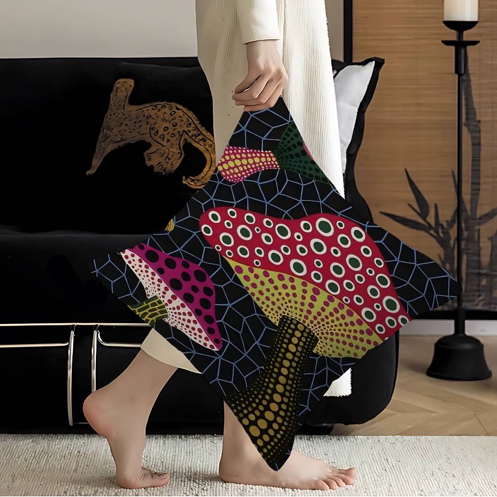 

Наволочки Яёи Кусамы Мультяшные Декоративные для Дивана Домашние Двусторонняя Печать Короткий Плюш Милая Наволочка 16x16Inch