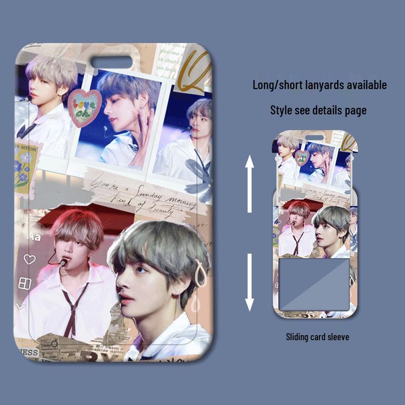 Kim Taehyung Sliding Plastic ID & Badge Holder for Students/Work/Bus Access
