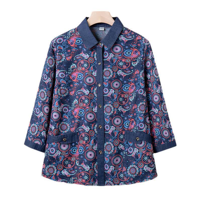 YUZHAOLIN Women's 100% Cotton Floral Shirt