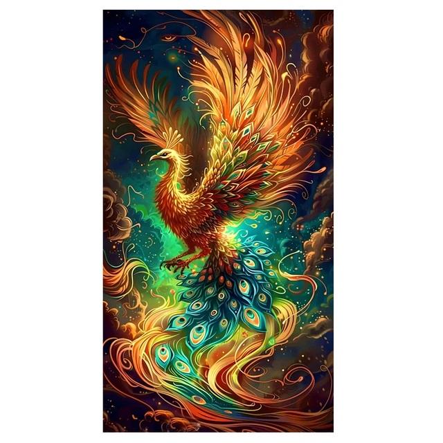 

Шинуазри Фэнтези Животное Красочный Феникс Большая Алмазная Живопись Вышивка Крестом Набор 5D DIY Алмазная Мозаика Домашний Декор Full Round 50x100CM