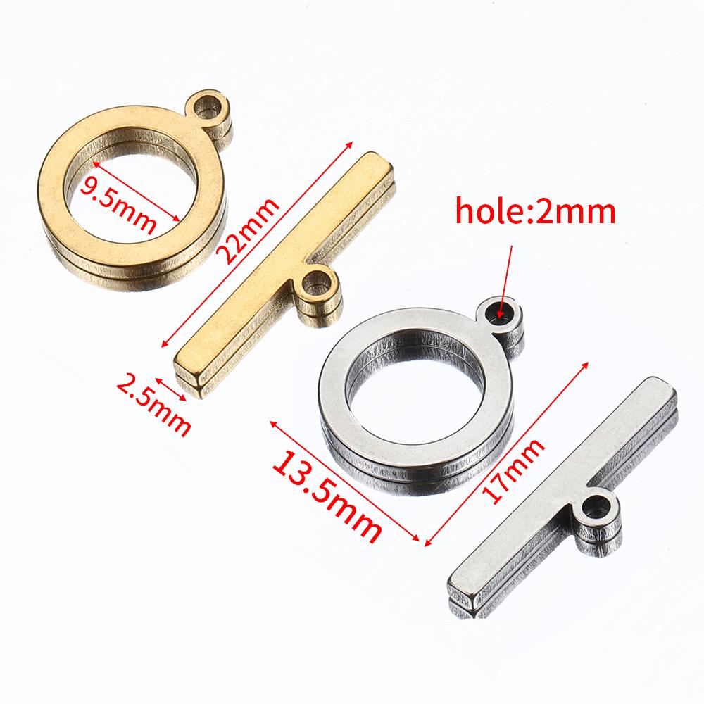 5Sets Stainless Steel Gold Color Flat OT Toggle Clasps DIY Jewelry Making Necklace Bracelet Connectors Hooks Findings Supplies