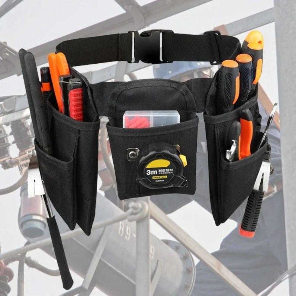Sturdy Tool Waist Bag Adjustable Tool Pouch Durable Electrician Tool Bag  Men Women