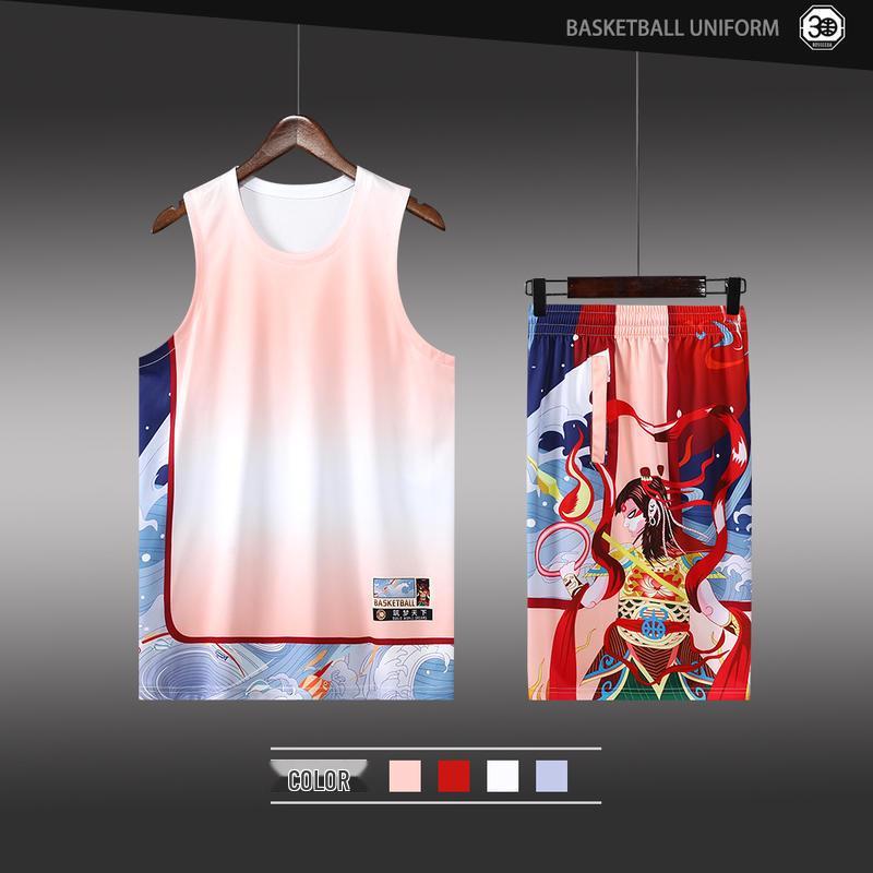 Ultra-Fast Summer Basketball Jersey Set for Girls - Sports Training Uniform for Primary and Middle School Students