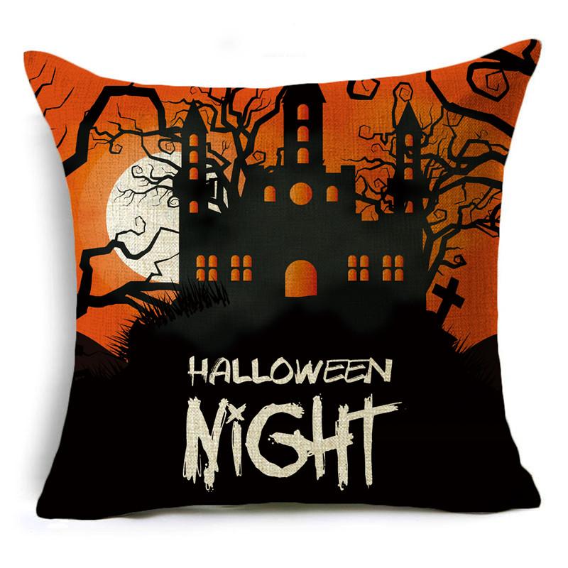 Halloween Pillowcase for Home Decorations Car Cushion Covers 40cm/45cm and 50cm Linen